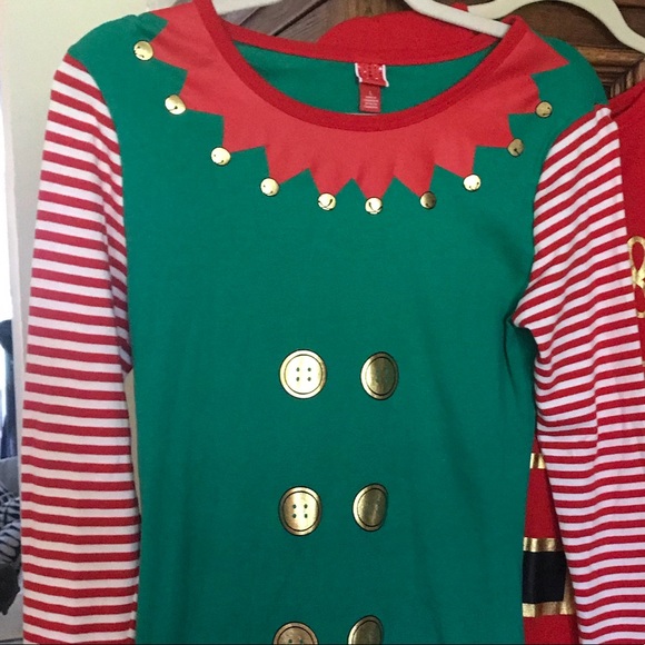 Elf, Santa’s Helper Pajamas. Top & Bottoms - Picture 5 of 9